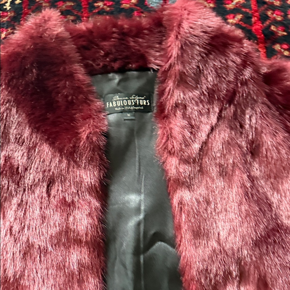 Fabulous Furs Women's Rich Burgundy Teddy Jacket